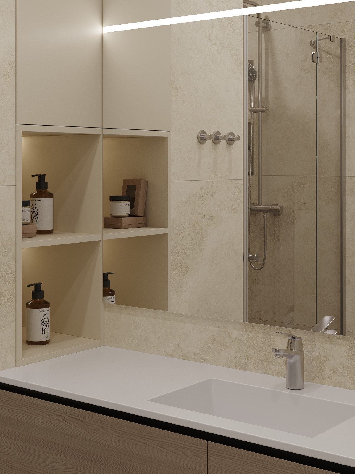 ЖК «Ultra City», квартира в стиле современный минимализм в теплой светлой гамме