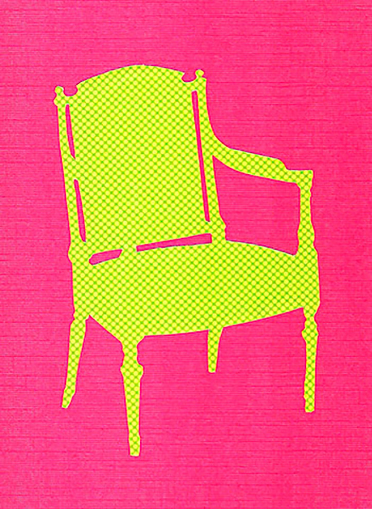 Art Needlepoint Yellow Chair on Fuschia Kit by Anne Harwell