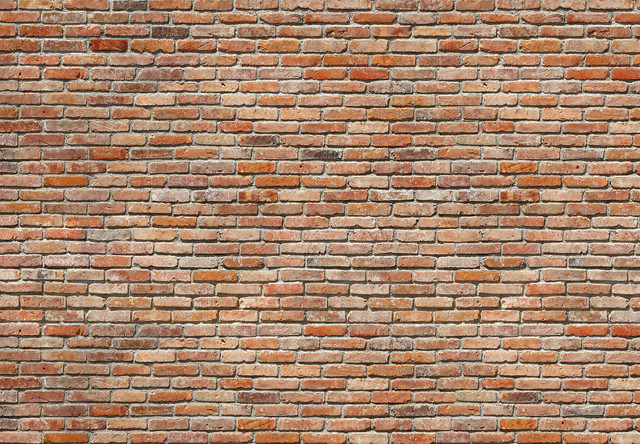 brick feature wall photo wall mural, 368x254 cm - rustic - wall