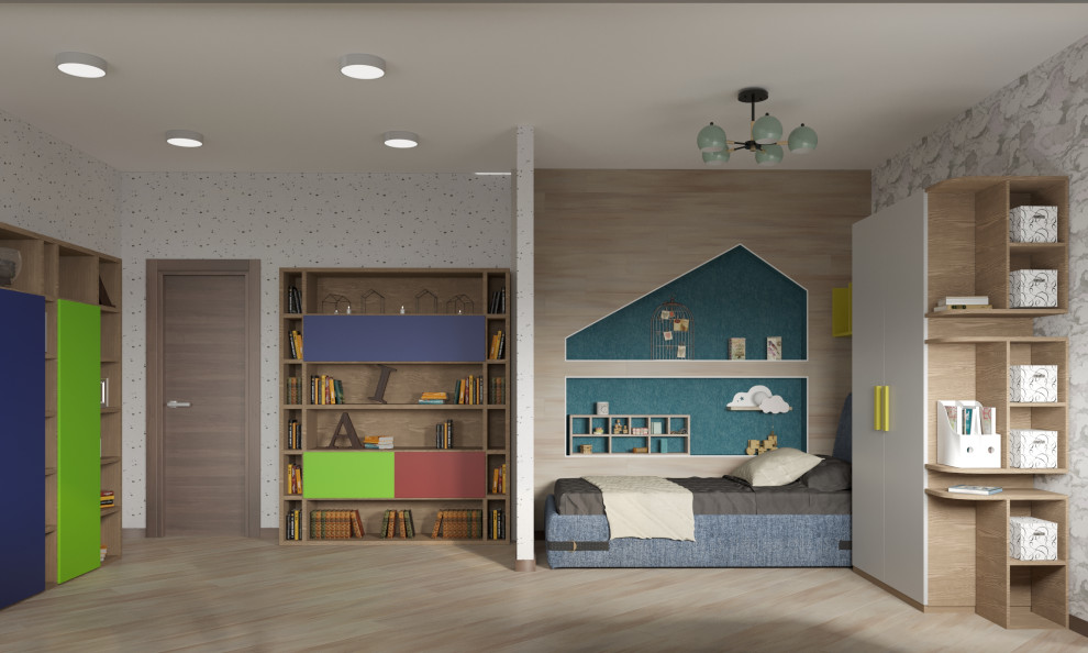 Интерьер двухуровневой четырехкомнатной квартиры