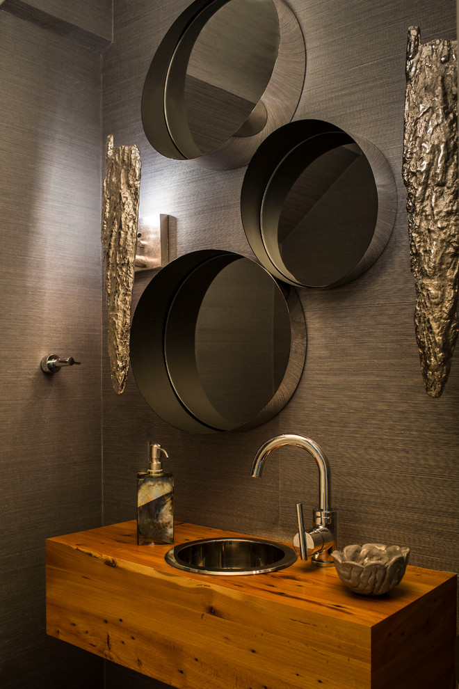 Powder room - contemporary powder room idea in Raleigh