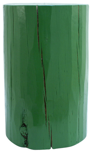 Pintado Log Table, Richmond Green | Benjamin Moore Natura® Paint - 553, 12" Dia X 22" H