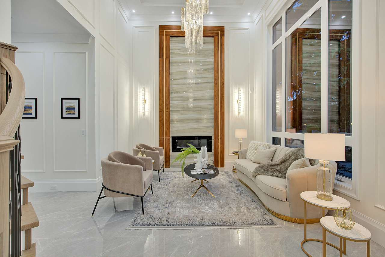 Minimalist living room photo in Vancouver