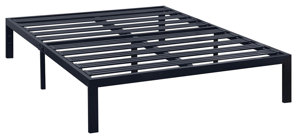 California King Metal Platform Bed Frame With Heavy Duty Slats Transitional Bed Frames By