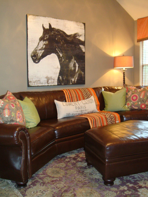 Inspiration for an eclectic family room in Austin.