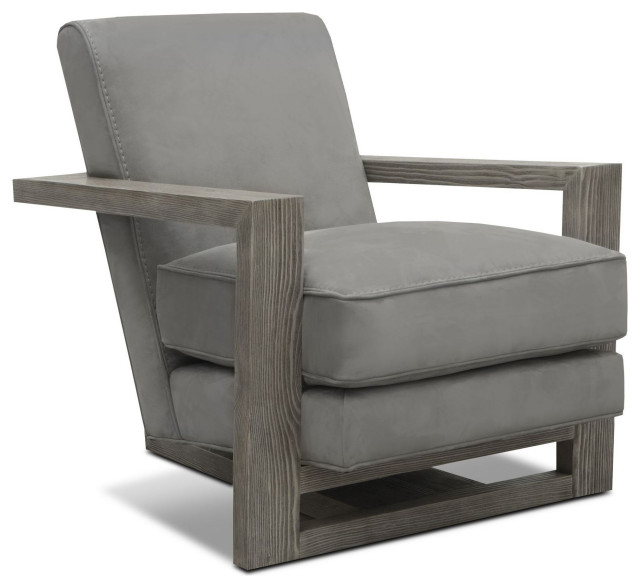 gray leather arm chair