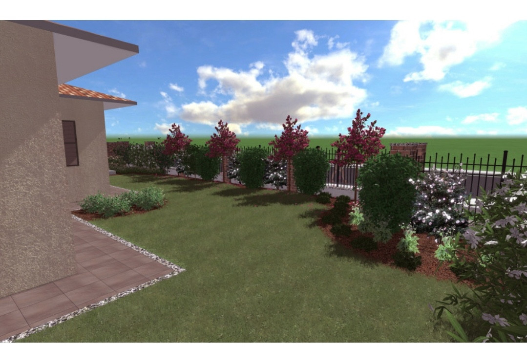 Giardino di 300 mq per abitazione familiare.