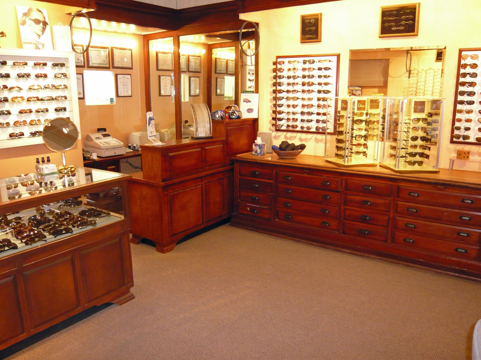 The Optical Center. display cases and desk.