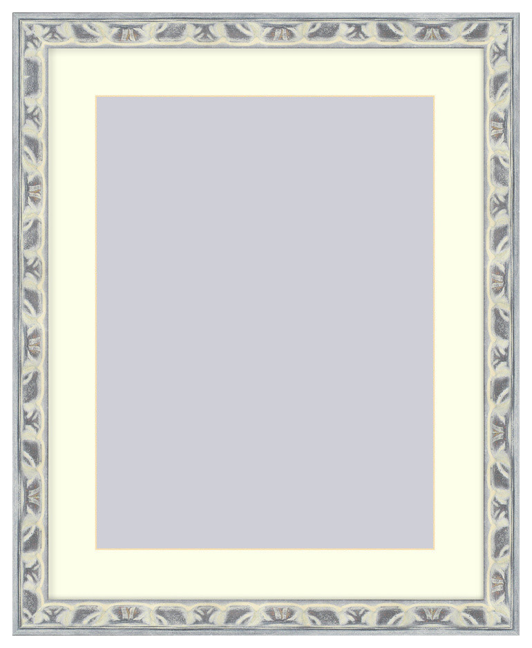 Wall Picture Frame Light Gray Silver Ornate frame acidfree white