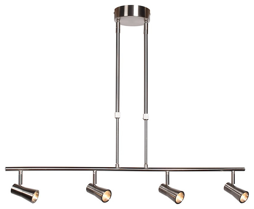Access Lighting Sleek 4 Light Pendant, Brushed Steel Transitional