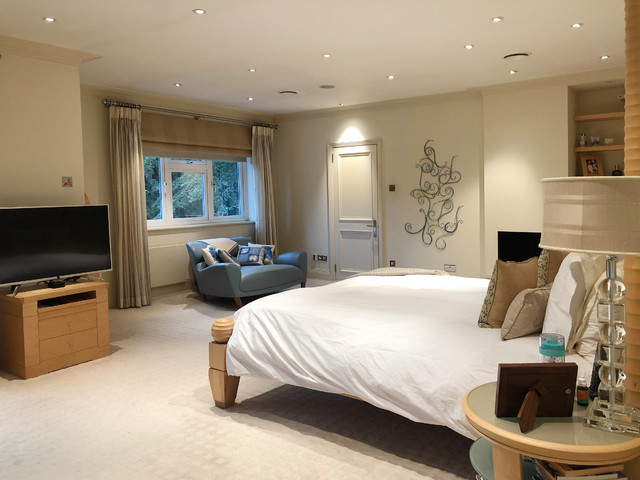 Master Bedroom with TV transitional