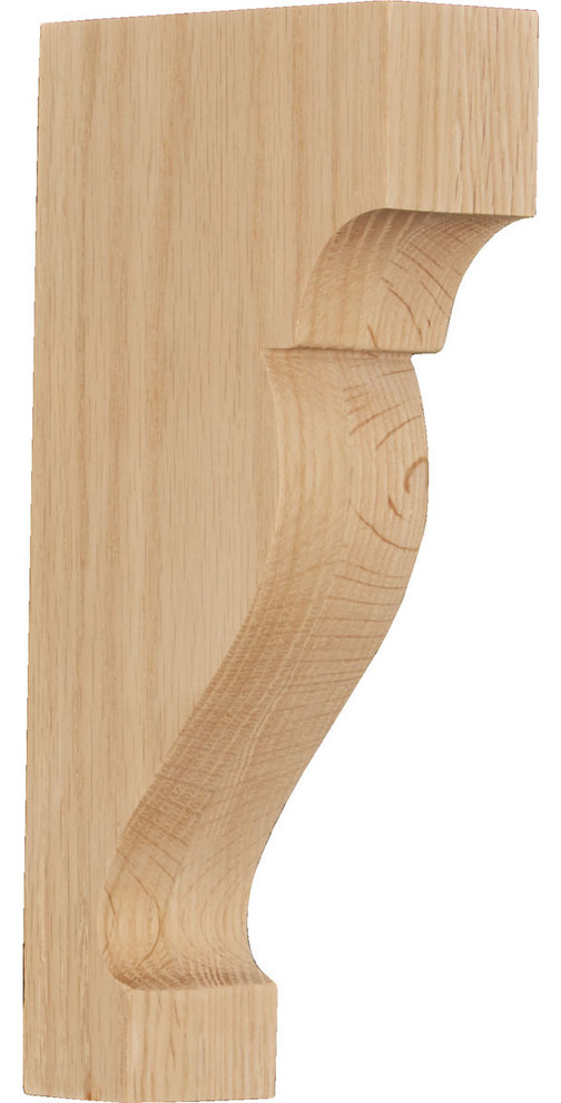1 3/4"W x 5"D x 10"H Extra Large Dearborn Wood Corbel, Red Oak