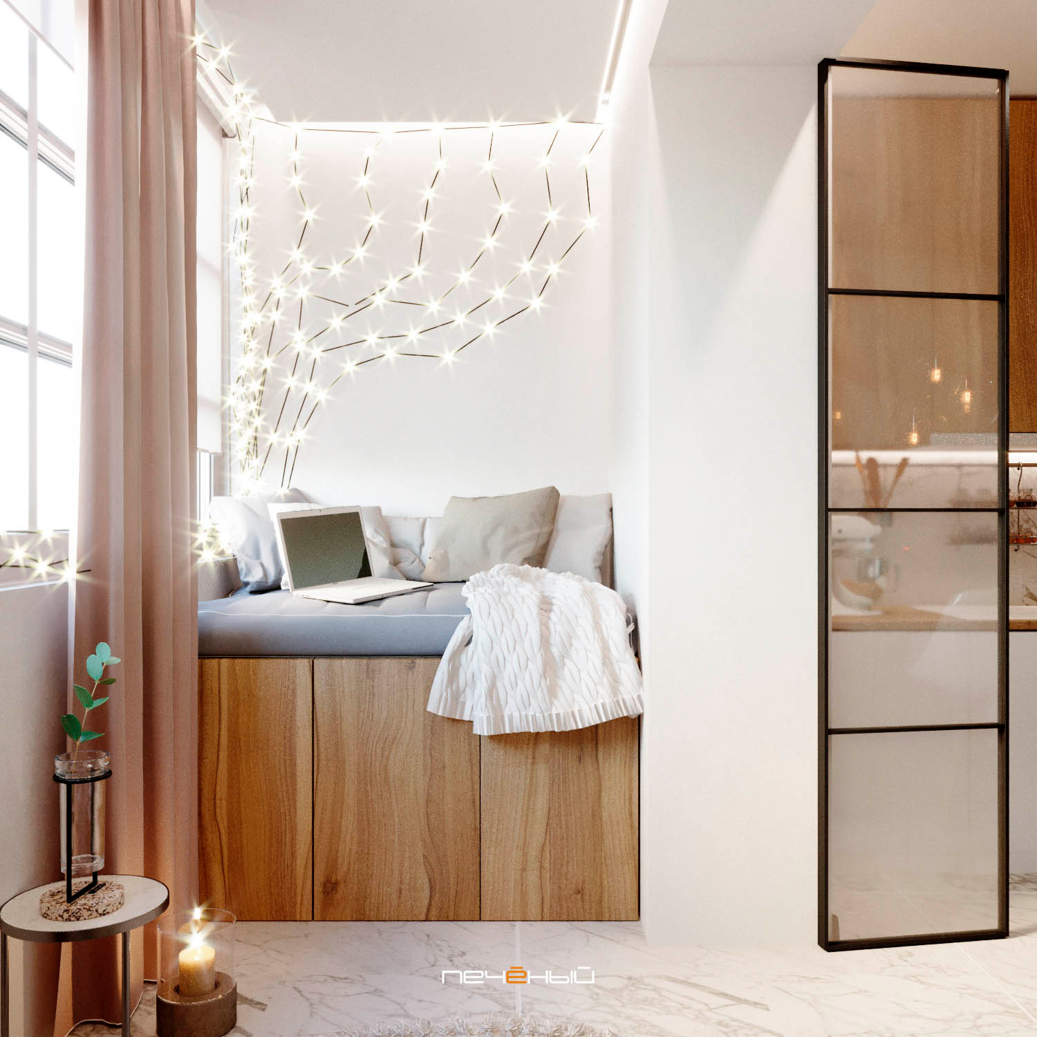 Современная трёшка с крутой гостиной и спальней