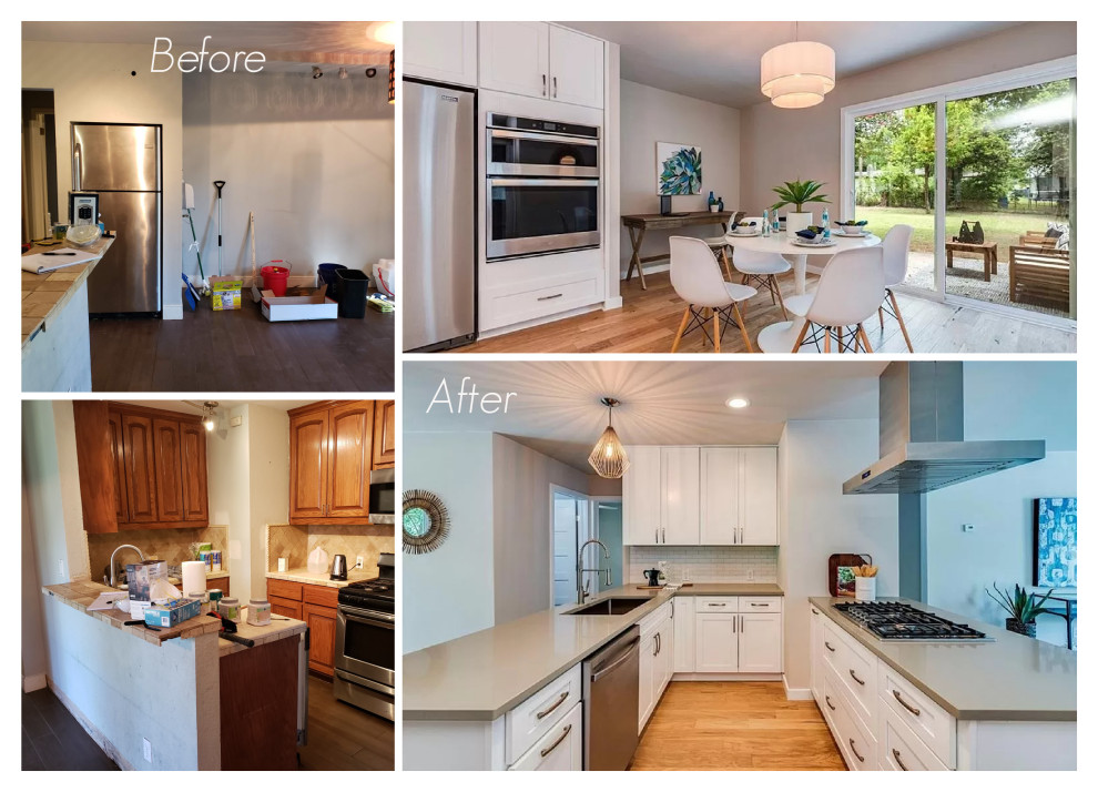 Inspiration for a transitional home design remodel in Austin