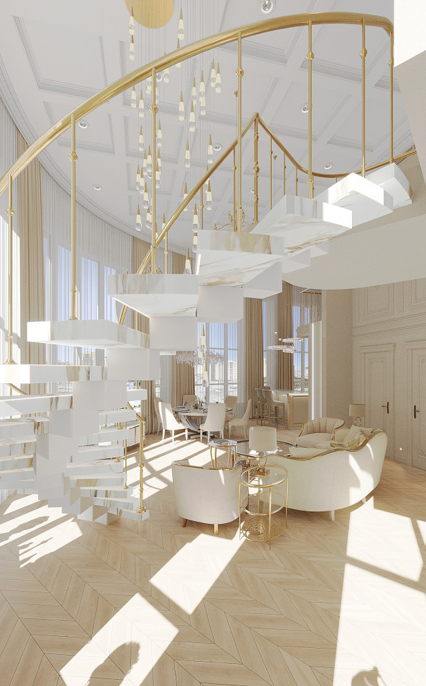 Интерьер 2-ух уровневой квартиры_ "АРОМАТ САДОВ"