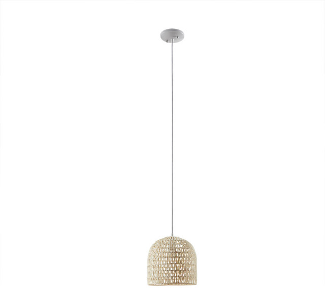 INK+IVY Asher Farmhouse Natural Rope Shade, Ivory - Beach Style ...