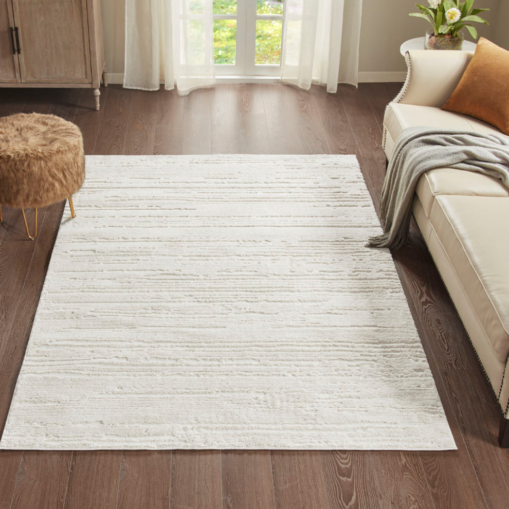 Madison Park Cream Textured Area Rug, 8'x10' - Contemporary - Area Rugs ...