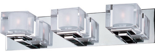 Maxim 10003 Cubic 21"W Bath Light - Polished Chrome / Clear Glass