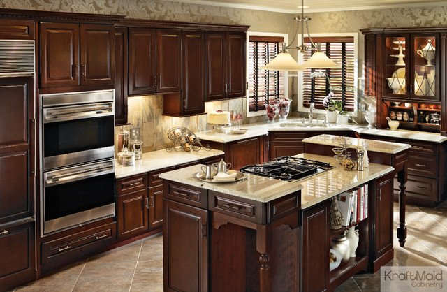 Kraftmaid Cherry Cabinetry In Burnished Cabernet Traditional