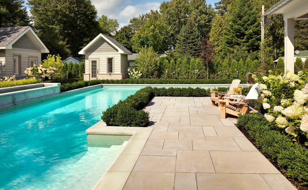 Design ideas for a traditional l-shaped pool in Philadelphia.