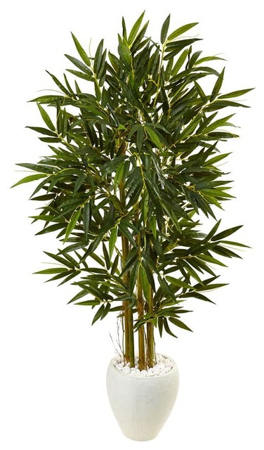 5.5 ft. Bamboo Artificial Tree in Green and White