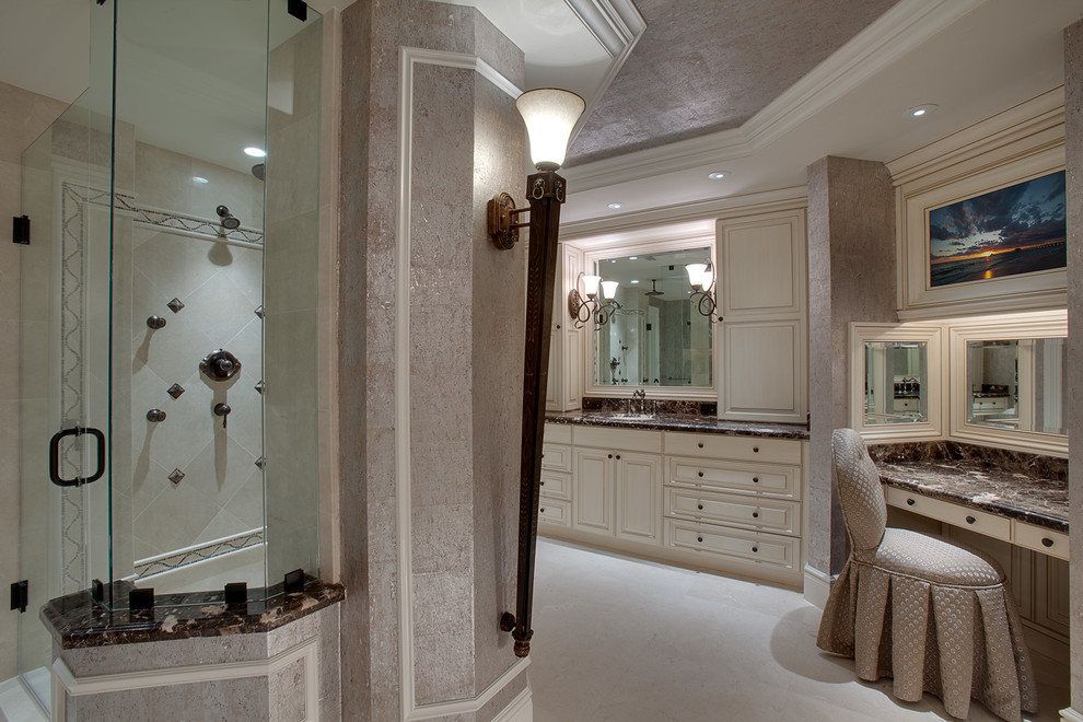 Transitional bathroom photo in Miami