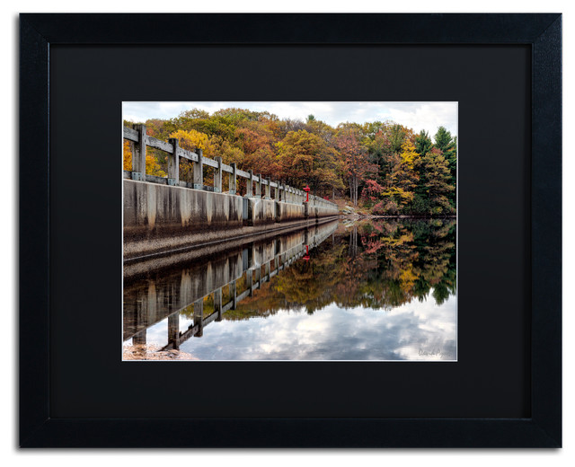 'New York in Fall' Matted Framed Canvas Art by David Ayash