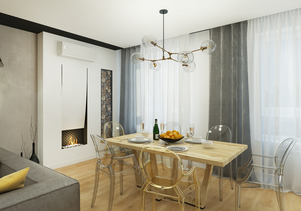 Кухня-Гостиная с камином