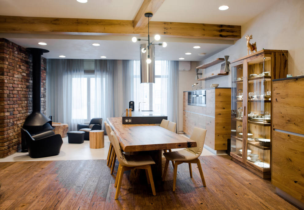 Дубовый интерьер загородного дома