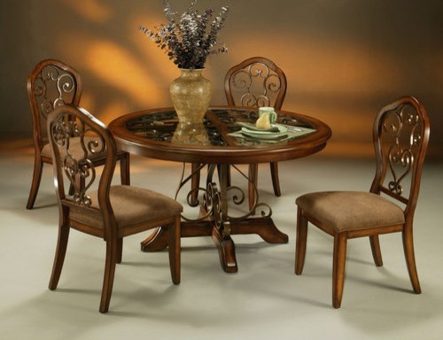 Pastel Furniture - Carmel 5 Piece Dining Table Set in Cosmo Sepia - CR510-548-11