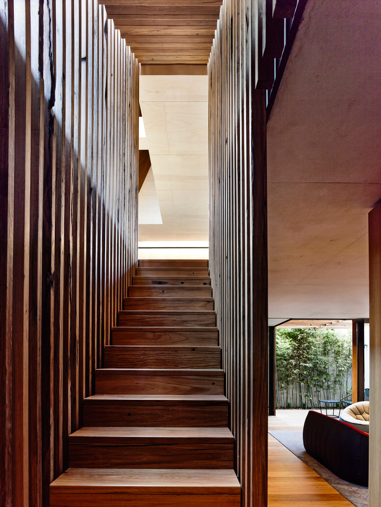 Inspiration for a modern staircase remodel in Melbourne