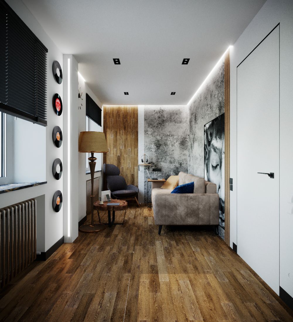 Проект комнаты для отдыха в центре города Екатеринбурга