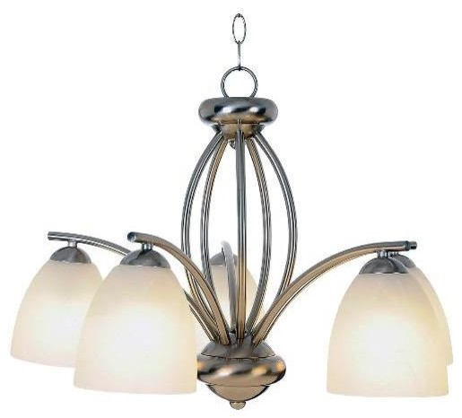 Contemporary Fluorescent Lighting Collection, Chandelier, Brushed Nickel
