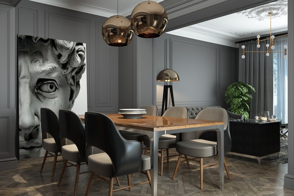 Дизайн-проект гостиной загородного дома в КП "Миллениум парк"