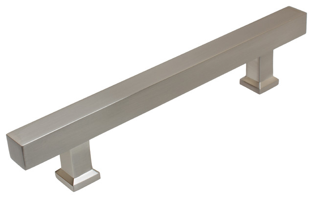 5 1 2 Center Heavy Duty Solid Square Bar Pull Satin Nickel