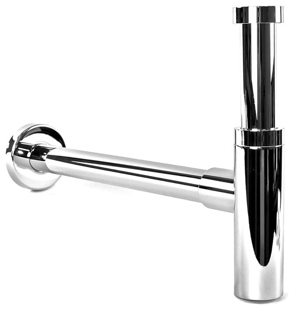 Plumbing Accessories Durable Round Brass Sink P-Trap, Satin Nickel