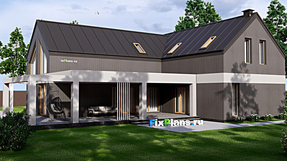 Проект дома с мансардой 16х28 м S410м2 F-16514