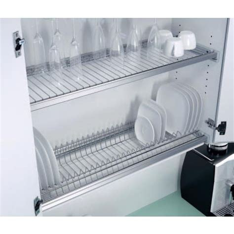 Custom, in-cabinet dish drying rack. Water drips directly into the