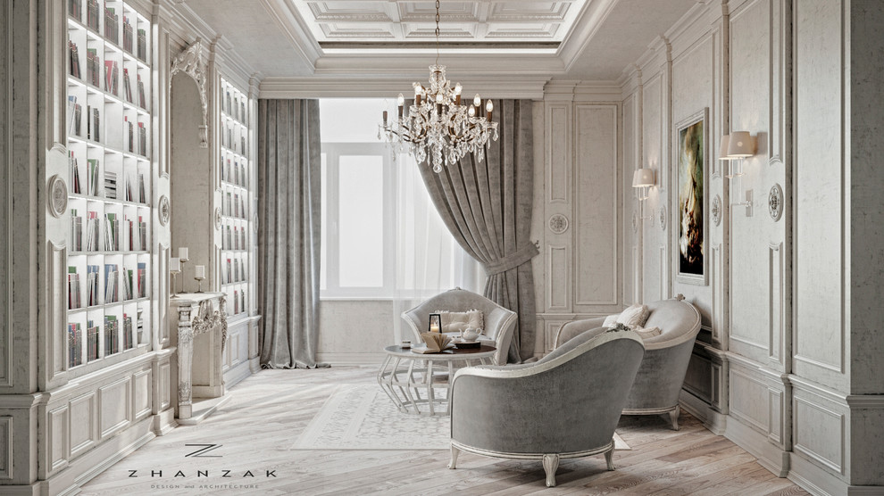 Проект зоны библиотеки в элитной квартире!