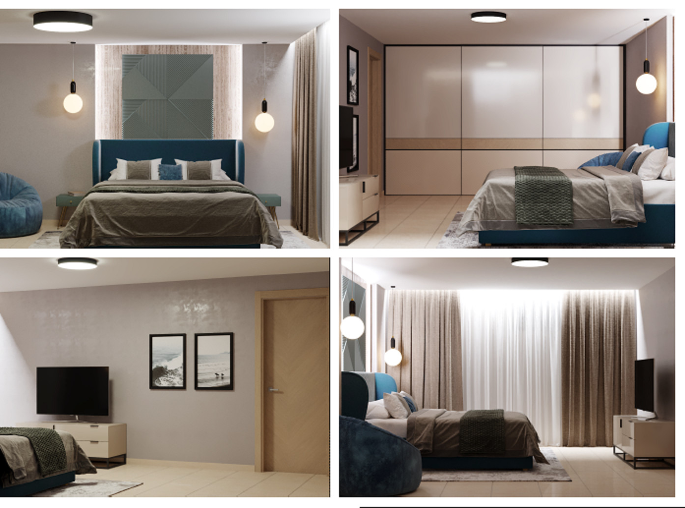 Дизайн проект загородного дома - 1 этаж - спальня