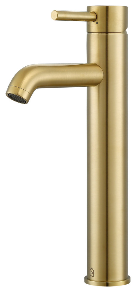 Argenta 1-Hole Single-Handle Vessel Bathroom Faucet in Brushed ...