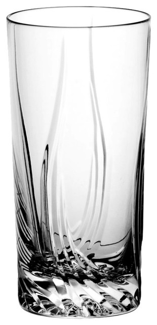 Monika Aurora Lead Crystal Highball Glasses, Set of 6