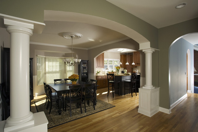 Arched Opening to Dining Room Traditional Dining Room