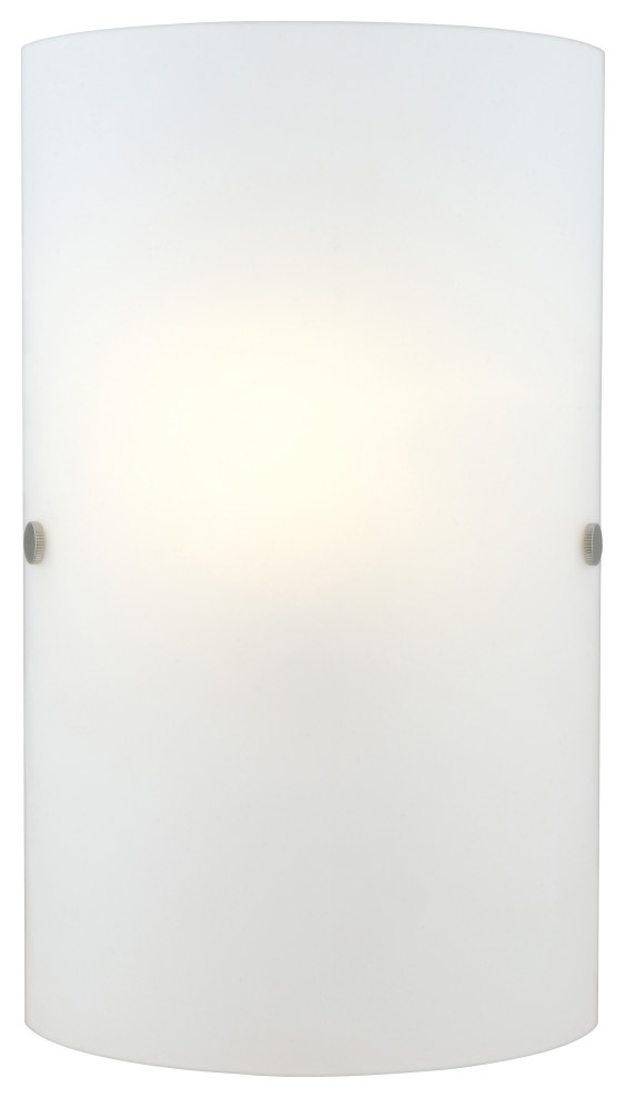 Troy 3 1-Light Sconce, Matte Nickel, White Glass Shade