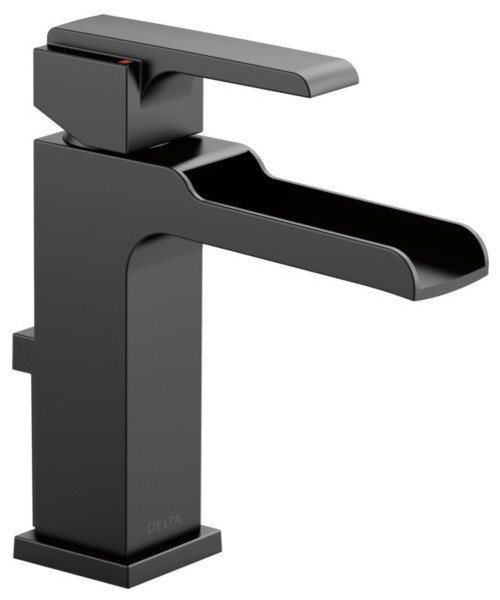 Delta Ara Single Handle Channel Bathroom Faucet Matte Black 568lf Blmpu Contemporary Bathroom Sink Faucets By The Stock Market