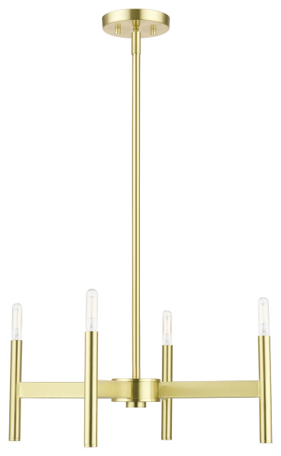 Livex Lighting Satin Brass 4-Light Chandelier