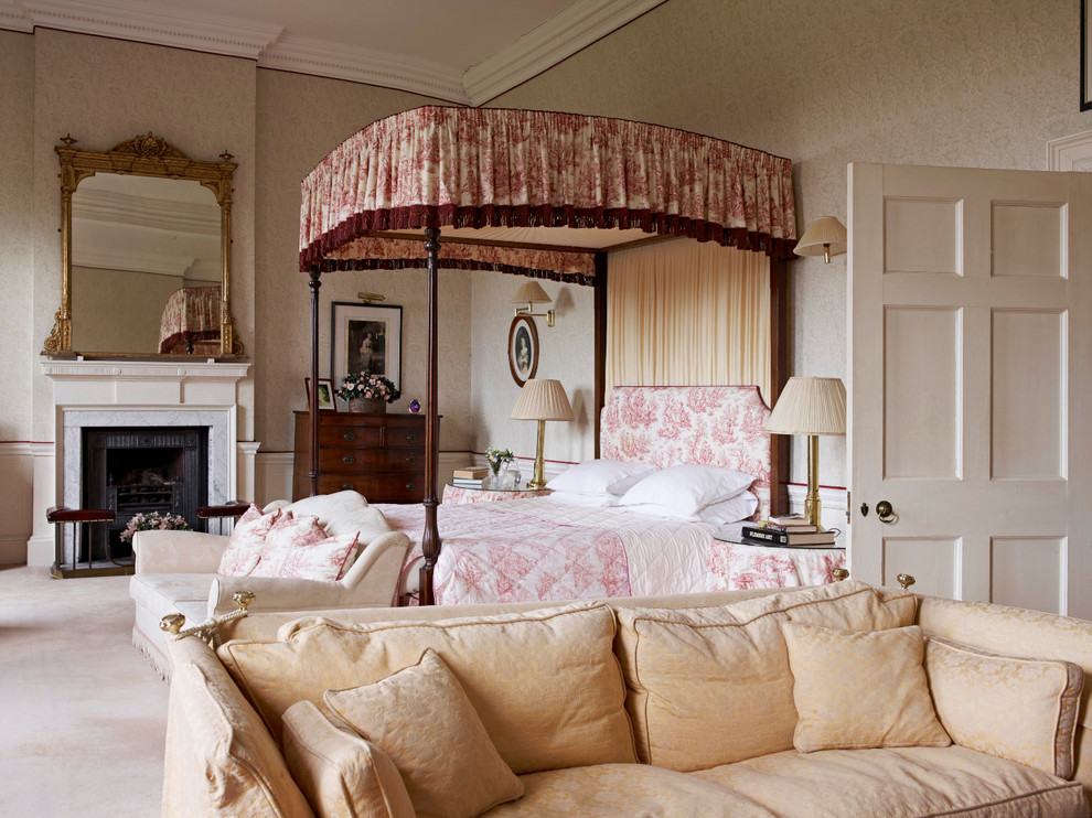 Design ideas for a traditional bedroom in Gloucestershire.