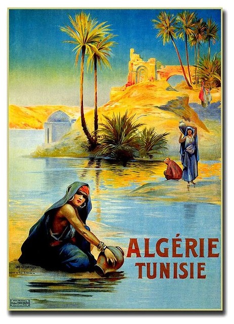 Algerie Tunisie by L. Lessieux Travel Poster Reprint on Canvas
