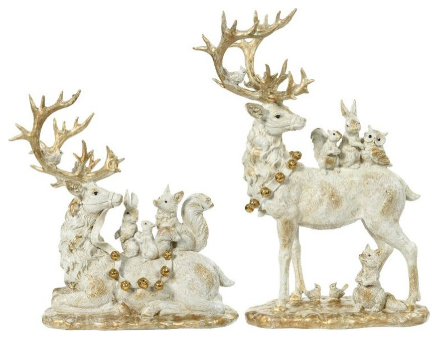 Mark Roberts 2016 Deer and Friends Figurine, Assortment of 2, 17", Ivory