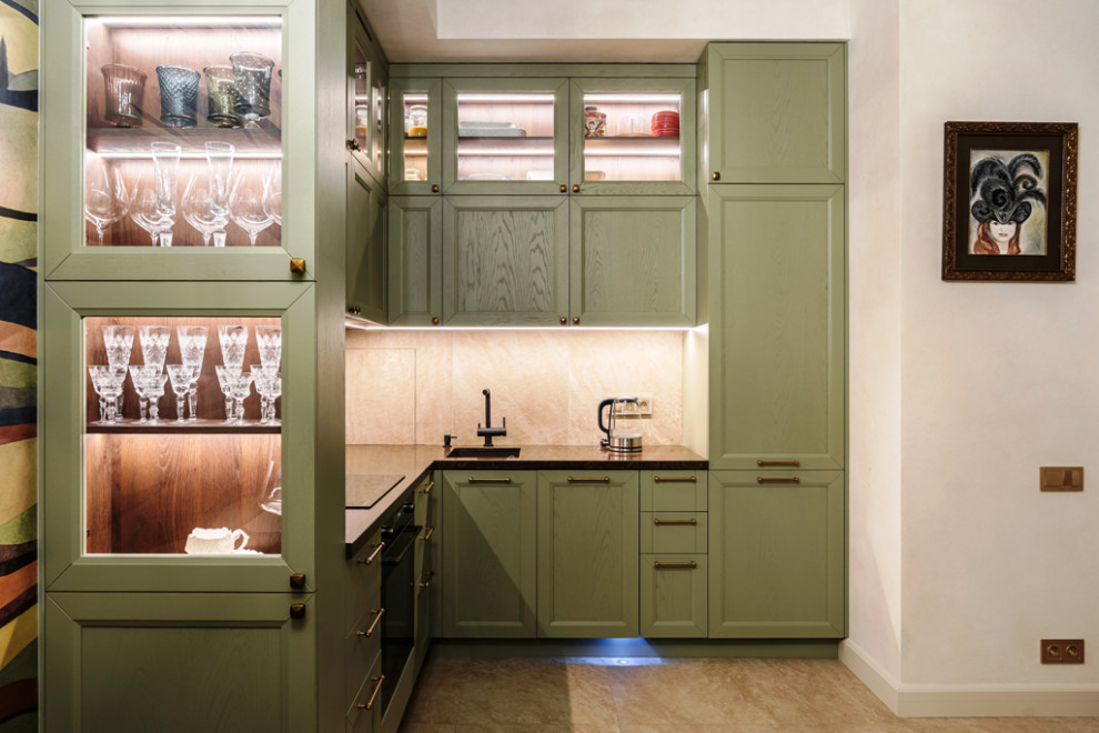 Кухня с фасадами из массива дуба